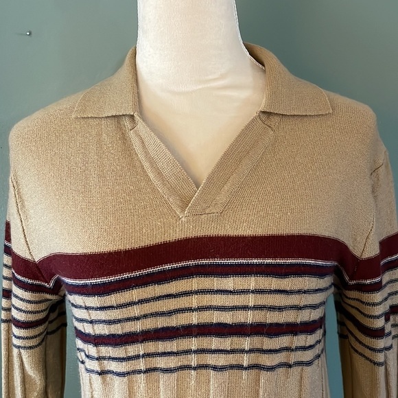Rare Vintage Early 70s GAP V Neck Collar Striped Sweater ☘️ 30% off Bundles… - Picture 2 of 8